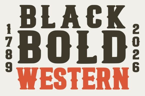 Black Bold Western: A Vintage Display Typeface for Editorial Impact