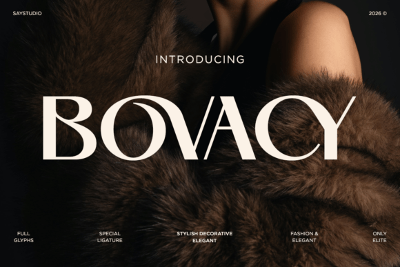Bovacy: A Luxury Serif Typeface for Confident Branding