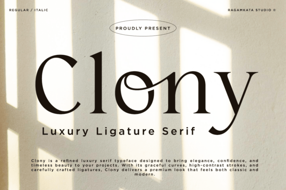 Clony: A Luxury Serif Typeface for Polished Branding