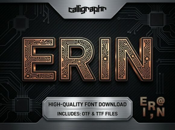 Erin Display Font for Handmade & Commercial Craft Projects