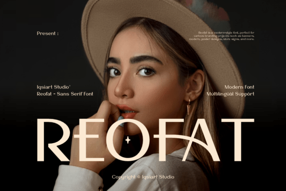 Reofat: A Modern Sans Serif Display Typeface for Makers